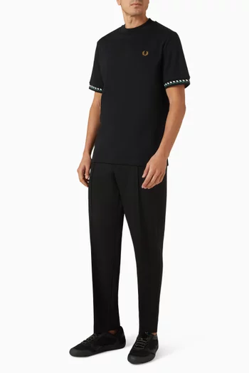 Jacquard Cuff T-shirt in Cotton
