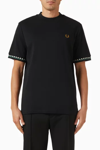 Jacquard Cuff T-shirt in Cotton