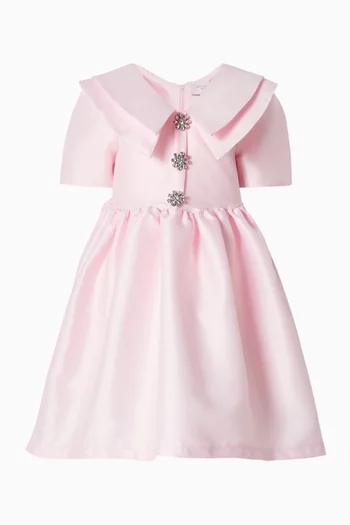 Embellished Buttons Collar Dress