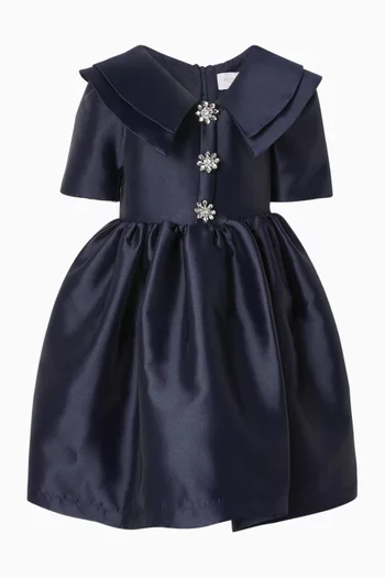 Embellished Buttons Collar Dress