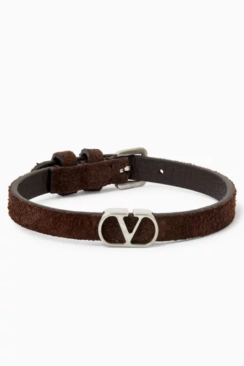 VLogo Signature Bracelet in Suede