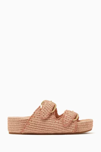 Nico 45 Platform Sandals in Cotton-raffia