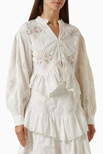 Yorken Embroidered Top in Cotton