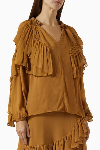 Saloni Ruffle-trim Top