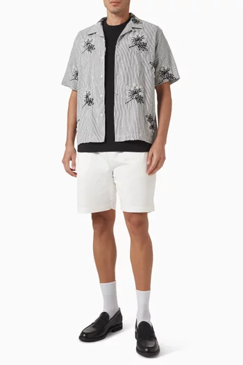 Hand-embroidered Striped Shirt in Cotton