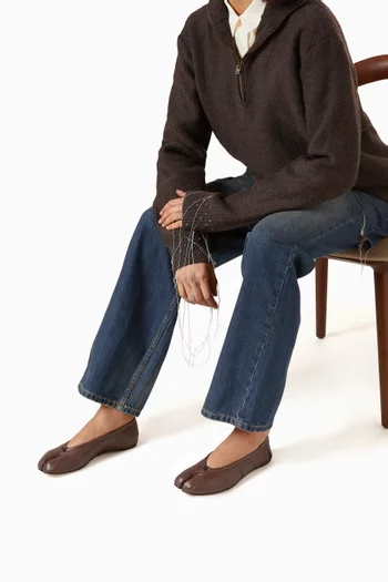 Tabi Ballerina Flats in Leather