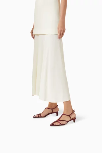 Crystal Cage Sandals in Satin