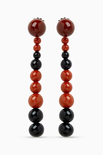 Mini Calanques Jasper & Onyx Earrings in Sterling Silver