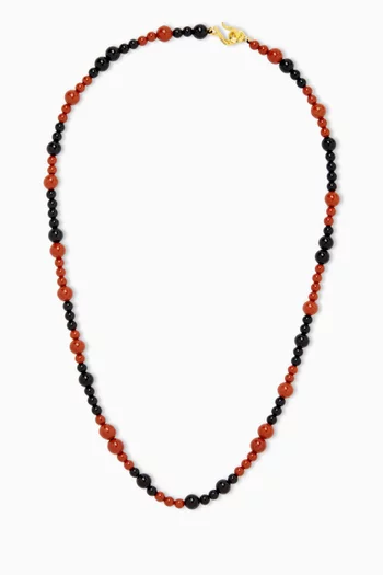 Modulor Jasper & Onyx Necklace in 18kt Gold Vermeil