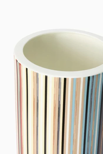 Striped High Vase in Porcelain