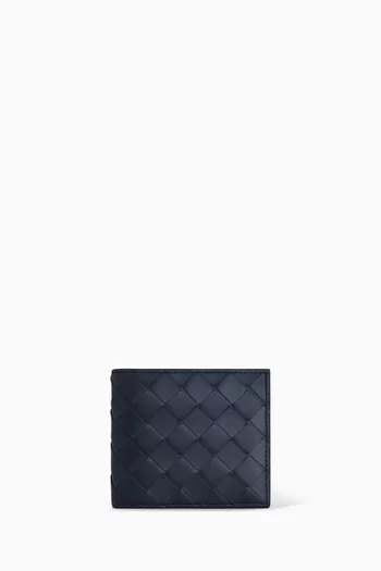 Bi-fold Wallet in Intrecciato Leather