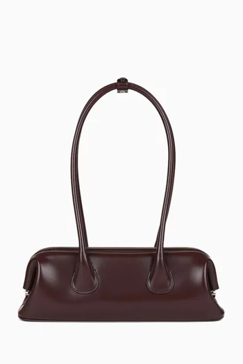 Mini Boat Wide Shoulder Bag in Leather