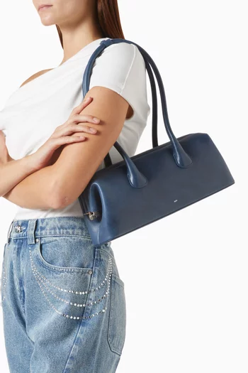 Mini Boat Wide Shoulder Bag in Leather