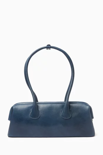 Mini Boat Wide Shoulder Bag in Leather