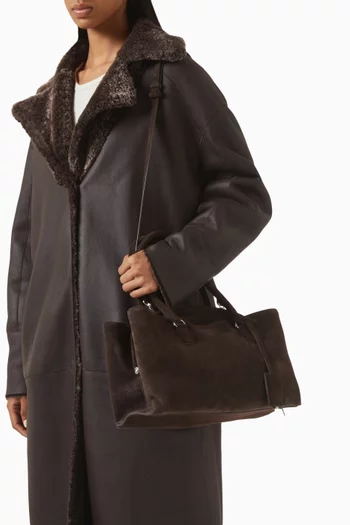 Shell Brot Tote Bag in Suede