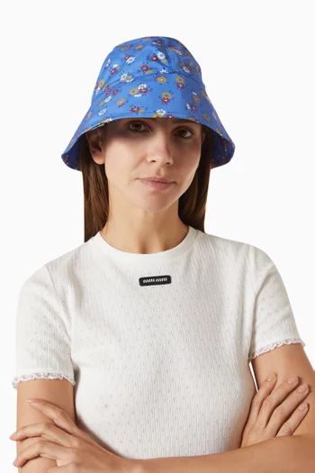 Poplin Bucket Hat in Cotton
