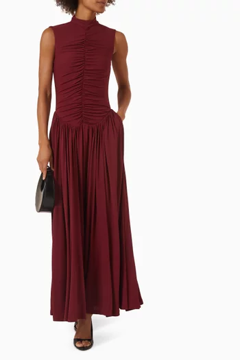 Faria Ruched Dress in Matte-jersey