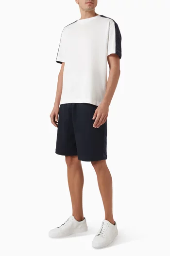 Zig Zag-trim Shorts in Cotton-fleece