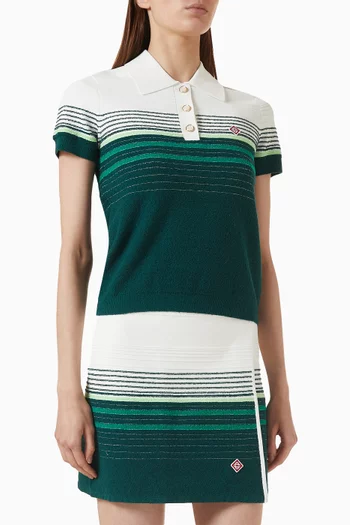 Boucle Stripe Polo T-shirt in Cotton-blend