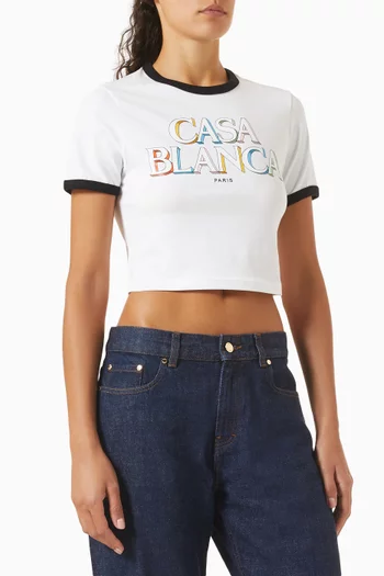 Stacked Logo Crop Baby T-shirt