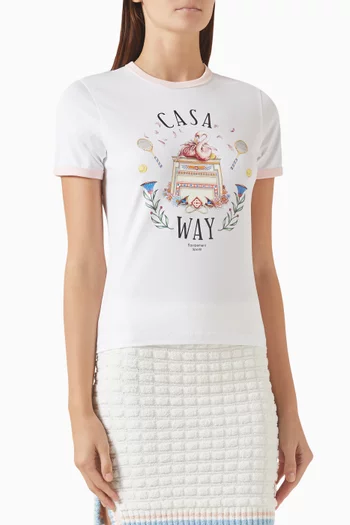 Casa Way Ringer T‑shirt in Organic Cotton Blend