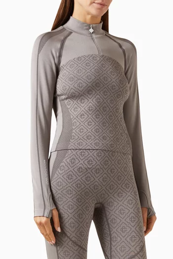 Seamless Monogram Half-zip Top