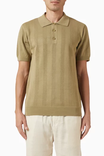 Vidal Jacquard Polo Shirt in Cotton