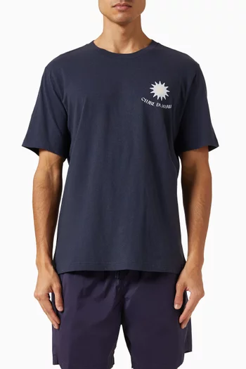 Dinis Printed T-shirt in Cotton-linen