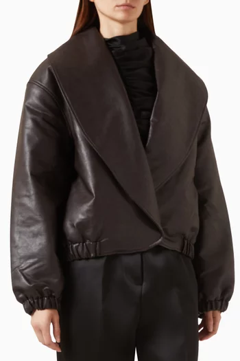 Eleni Bomber Jacket in Faux Leather