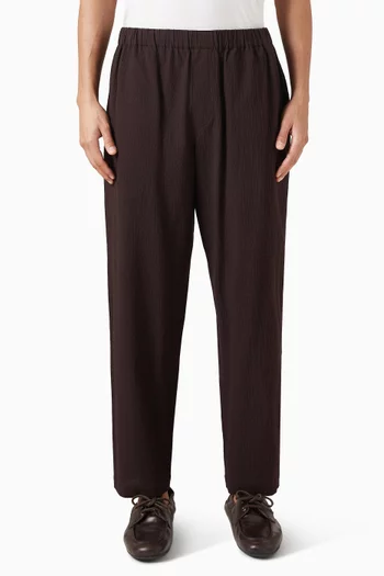 Regular-fit Trousers in Seersucker