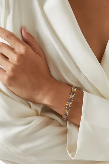 1980s Vintage Swarovski Bracelet in 22kt Gold-plated Metal
