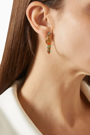 1980s Vintage Drop Clip-on Earrings in 22kt Gold-plated Metal