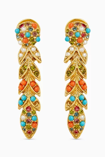 1980s Vintage Drop Clip-on Earrings in 22kt Gold-plated Metal