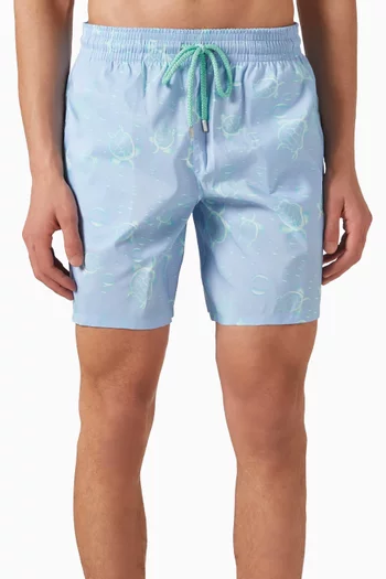 Bubbles 3D Turtle-print Swim Shorts