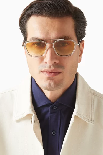 Diametric II Aviator Sunglasses in Metal