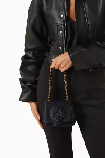 90s Camellia Top-handle Mini Bag in Silk Satin