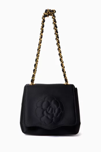 90s Camellia Top-handle Mini Bag in Silk Satin