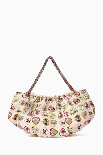 2000s Valentines Top-handle Bag in Cotton Canvas