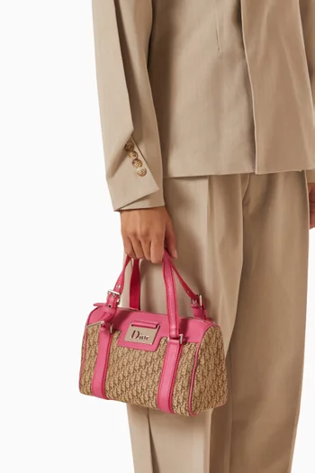 2000s Diorissimo Street Chic Boston Bag in Monogram Canvas & Grained Leather