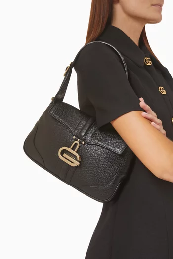 2000s Small Junco Shoulder Bag in Grained Leather