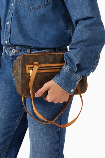 Monogram Cite MM Shoulder Bag in Coated Canvas & Vachetta Leather