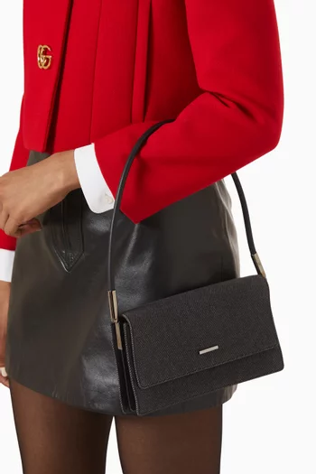 Small Shoulder Bag in Denim & Leather