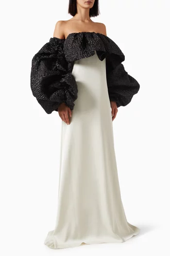 Off-shoulder Puff Sleeve Dress