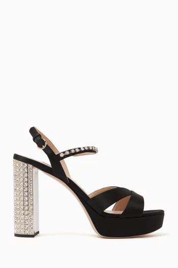 Platform Sandals in Satin