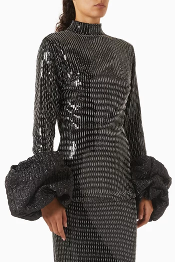 Studded High-neck Top