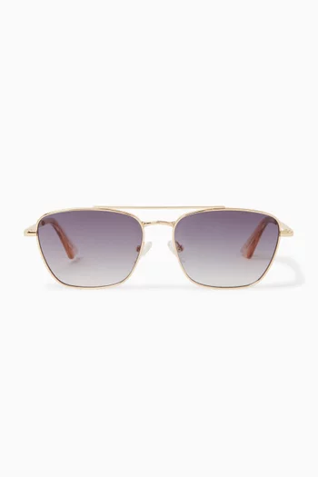 Diametric II Aviator Sunglasses in Metal