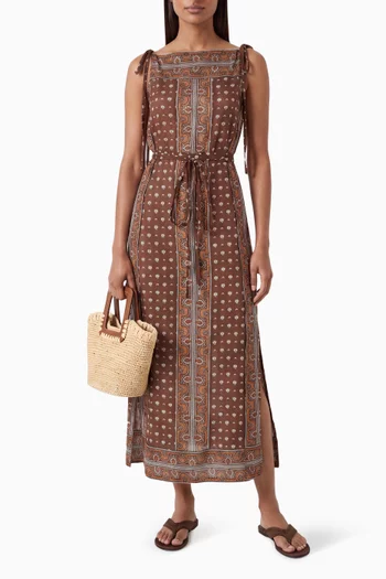 Amarante Midi Dress in Organic-cotton