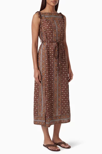 Amarante Midi Dress in Organic-cotton