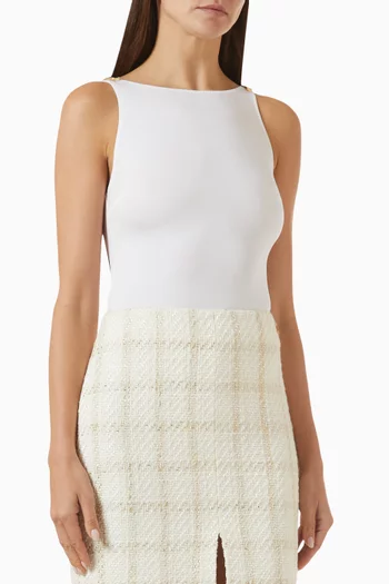 Jewel Logo Bodysuit in Crêpe-jersey