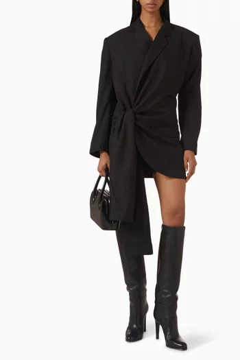 Belted Blazer Dress in Wool Blend